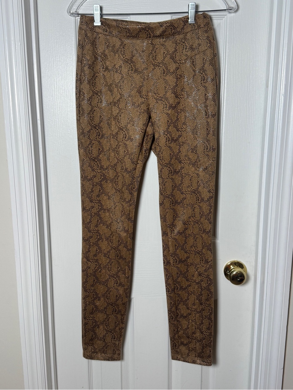 Philosophy Brown Snakeskin Print Skinny Pants Leggings Size XS